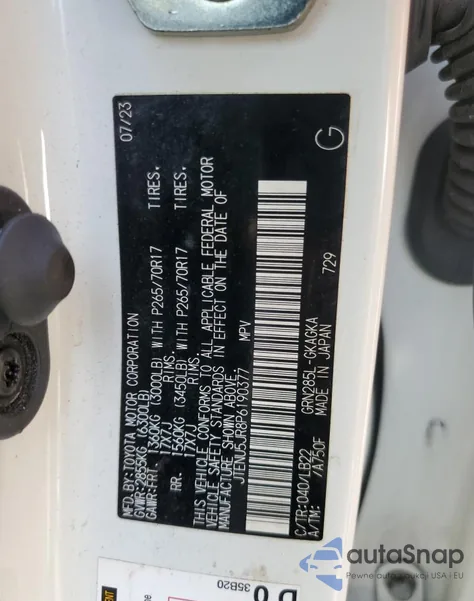 2023 Toyota 4Runner Se из США, поврежденный, VIN JTENU5JR8P6190377